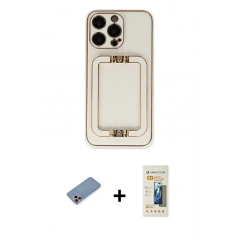 MARSİLYAN™- iPhone 13 Pro Max Kılıf Kozmos Minimal Prime - Siyah 6D Mat Seramik Hayalet Nano Ekran Koruyucu + Shine Kamera Lens Koruma Cam - PE
