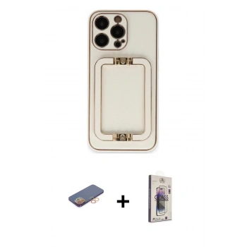 MARSİLYAN™- iPhone 13 Pro Max Kılıf Kozmos Minimal Prime - Siyah Bilvis 3D Cam Ekran Koruyucu + Renkli Kamera Lens Koruma Cam - TU