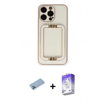MARSİLYAN™- iPhone 13 Pro Max Kılıf Kozmos Minimal Prime - Siyah Bilvis 5in1 3D Magic Cam Ekran Koruyucu + Shine Kamera Lens Koruma Cam - MI