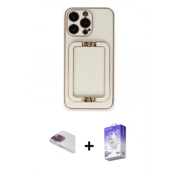 MARSİLYAN™- iPhone 13 Pro Max Kılıf Kozmos Minimal Prime - Siyah Bilvis 5in1 3D Magic Cam Ekran Koruyucu + Pers Alüminyum Kamera Lens - GI