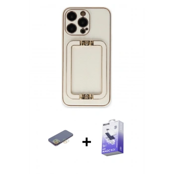 MARSİLYAN™- iPhone 13 Pro Max Kılıf Kozmos Minimal Prime - Siyah Bilvis 5in1 5D Magic Hayalet Cam Ekran Koruyucu + Renkli Kamera Lens Koruma Cam - SI