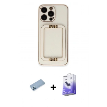 MARSİLYAN™- iPhone 13 Pro Max Kılıf Kozmos Minimal Prime - Siyah Bilvis 5in1 5D Magic Hayalet Cam Ekran Koruyucu + Shine Kamera Lens Koruma Cam - MI