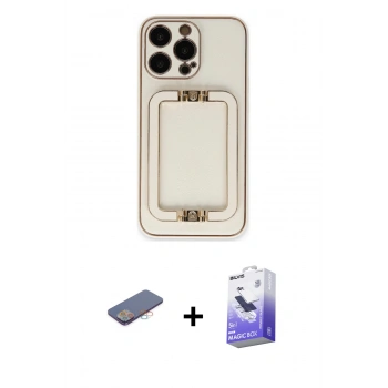 MARSİLYAN™- iPhone 13 Pro Max Kılıf Kozmos Minimal Prime - Siyah Bilvis 5in1 5D Magic Hayalet Cam Ekran Koruyucu + Renkli Kamera Lens Koruma Cam - PE