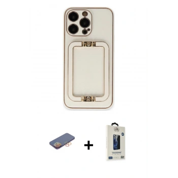 MARSİLYAN™- iPhone 13 Pro Max Kılıf Kozmos Minimal Prime - Siyah Bilvis Hayalet Cam Ekran Koruyucu + Renkli Kamera Lens Koruma Cam - TU