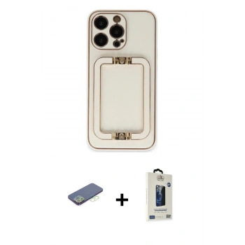 MARSİLYAN™- iPhone 13 Pro Max Kılıf Kozmos Minimal Prime - Siyah Bilvis Hayalet Cam Ekran Koruyucu + Renkli Kamera Lens Koruma Cam - YL