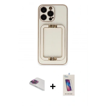 MARSİLYAN™- iPhone 13 Pro Max Kılıf Kozmos Minimal Prime - Siyah Joko 5D Cam + Pers Alüminyum Kamera Lens - GI