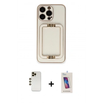 MARSİLYAN™- iPhone 13 Pro Max Kılıf Kozmos Minimal Prime - Siyah Joko 5D Cam + Shine Kamera Lens - GD