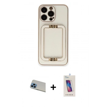 MARSİLYAN™- iPhone 13 Pro Max Kılıf Kozmos Minimal Prime - Siyah Joko 5D Cam + Rainbow Kamera Lens Koruma Cam - MI