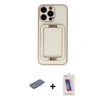 MARSİLYAN™- iPhone 13 Pro Max Kılıf Kozmos Minimal Prime - Siyah Joko 5D Cam + Renkli Kamera Lens Koruma Cam - MI