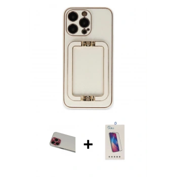 MARSİLYAN™- iPhone 13 Pro Max Kılıf Kozmos Minimal Prime - Siyah Joko 5D Cam + Rainbow Kamera Lens Koruma Cam - KI