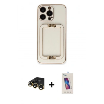 MARSİLYAN™- iPhone 13 Pro Max Kılıf Kozmos Minimal Prime - Siyah Joko 5D Cam + Raze Metal Kamera Lens - GD