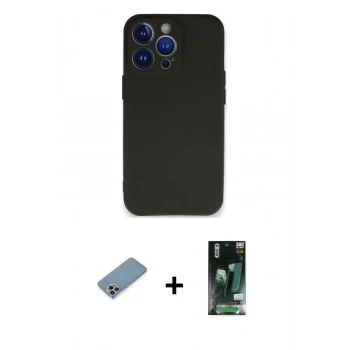 MARSİLYAN™- iPhone 13 Pro Max Kılıf Kozmos Yansıma Özel Seri - Şeffaf 360 Full Body Arka Koruyucu + Shine Kamera Lens Koruma Cam - GI