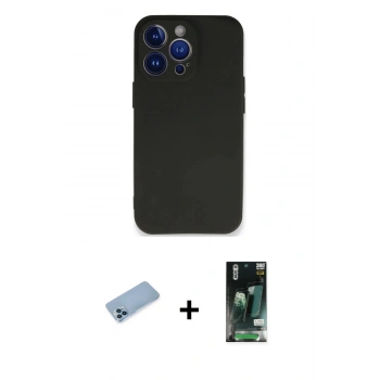 MARSİLYAN™- iPhone 13 Pro Max Kılıf Kozmos Yansıma Özel Seri - Şeffaf 360 Full Body Arka Koruyucu + Shine Kamera Lens Koruma Cam - MI