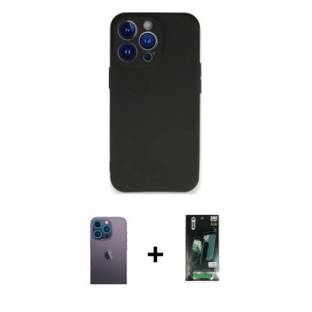 MARSİLYAN™- iPhone 13 Pro Max Kılıf Kozmos Yansıma Özel Seri - Şeffaf 360 Full Body Arka Koruyucu + Neon Fosforlu Kamera Lens - MI