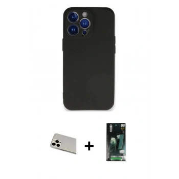 MARSİLYAN™- iPhone 13 Pro Max Kılıf Kozmos Yansıma Özel Seri - Şeffaf 360 Full Body Arka Koruyucu + Rainbow Kamera Lens Koruma Cam - BZ