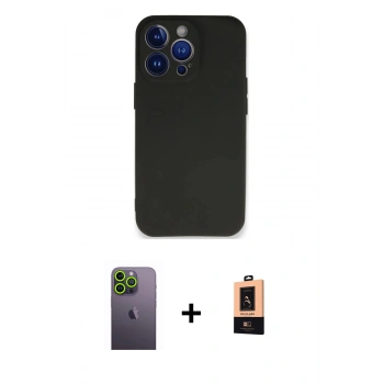MARSİLYAN™- iPhone 13 Pro Max Kılıf Kozmos Yansıma Özel Seri - Şeffaf Maxco Cam Ekran Koruyucu + Neon Fosforlu Kamera Lens - YL