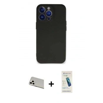 MARSİLYAN™- iPhone 13 Pro Max Kılıf Kozmos Yansıma Özel Seri - Şeffaf Pasifik Cam Ekran Koruyucu + Rainbow Kamera Lens Koruma Cam - BZ