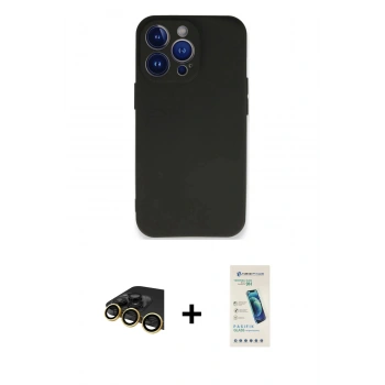 MARSİLYAN™- iPhone 13 Pro Max Kılıf Kozmos Yansıma Özel Seri - Şeffaf Pasifik Cam Ekran Koruyucu + Raze Metal Kamera Lens - GD