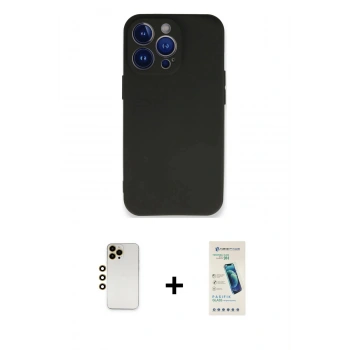 MARSİLYAN™- iPhone 13 Pro Max Kılıf Kozmos Yansıma Özel Seri - Şeffaf Pasifik Cam Ekran Koruyucu + Shine Kamera Lens - GD