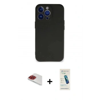 MARSİLYAN™- iPhone 13 Pro Max Kılıf Kozmos Yansıma Özel Seri - Şeffaf Pasifik Cam Ekran Koruyucu + Pers Alüminyum Kamera Lens - KI