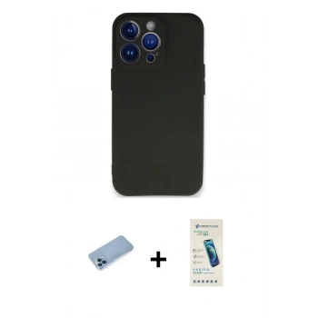 MARSİLYAN™- iPhone 13 Pro Max Kılıf Kozmos Yansıma Özel Seri - Şeffaf Pasifik Cam Ekran Koruyucu + Shine Kamera Lens Koruma Cam - MI