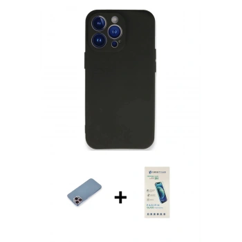 MARSİLYAN™- iPhone 13 Pro Max Kılıf Kozmos Yansıma Özel Seri - Şeffaf Pasifik Cam Ekran Koruyucu + Shine Kamera Lens Koruma Cam - PE
