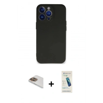 MARSİLYAN™- iPhone 13 Pro Max Kılıf Kozmos Yansıma Özel Seri - Şeffaf Pasifik Cam Ekran Koruyucu + Pers Alüminyum Kamera Lens - GD
