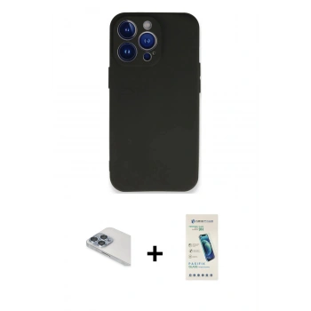 MARSİLYAN™- iPhone 13 Pro Max Kılıf Kozmos Yansıma Özel Seri - Şeffaf Pasifik Cam Ekran Koruyucu + Pers Alüminyum Kamera Lens - SABE