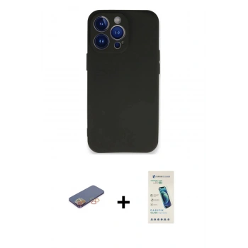 MARSİLYAN™- iPhone 13 Pro Max Kılıf Kozmos Yansıma Özel Seri - Şeffaf Pasifik Cam Ekran Koruyucu + Renkli Kamera Lens Koruma Cam - TU