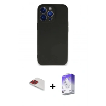 MARSİLYAN™- iPhone 13 Pro Max Kılıf Kozmos Yansıma Özel Seri - Siyah Bilvis 5in1 3D Magic Cam Ekran Koruyucu + Pers Alüminyum Kamera Lens - KI