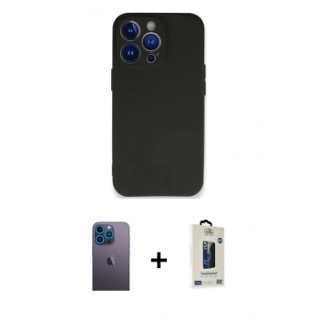 MARSİLYAN™- iPhone 13 Pro Max Kılıf Kozmos Yansıma Özel Seri - Siyah Bilvis Hayalet Cam Ekran Koruyucu + Neon Fosforlu Kamera Lens - MI