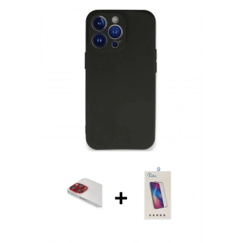 MARSİLYAN™- iPhone 13 Pro Max Kılıf Kozmos Yansıma Özel Seri - Siyah Joko 5D Cam + Pers Alüminyum Kamera Lens - KI