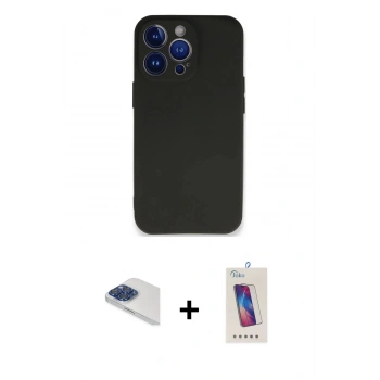 MARSİLYAN™- iPhone 13 Pro Max Kılıf Kozmos Yansıma Özel Seri - Siyah Joko 5D Cam + Pers Alüminyum Kamera Lens - LT