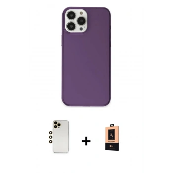 MARSİLYAN™- iPhone 13 Pro Max Kılıf Kutup Doku Koleksiyonu - Şeffaf Maxco Cam Ekran Koruyucu + Shine Kamera Lens - GD