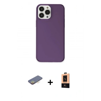MARSİLYAN™- iPhone 13 Pro Max Kılıf Kutup Doku Koleksiyonu - Şeffaf Maxco Cam Ekran Koruyucu + Renkli Kamera Lens Koruma Cam - SI