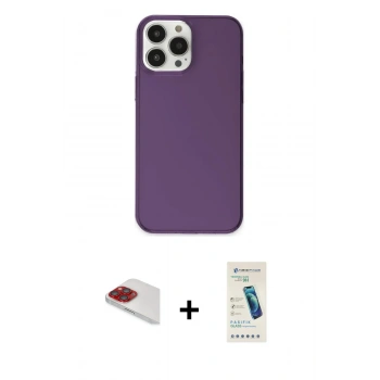 MARSİLYAN™- iPhone 13 Pro Max Kılıf Kutup Doku Koleksiyonu - Şeffaf Pasifik Cam Ekran Koruyucu + Pers Alüminyum Kamera Lens - KI