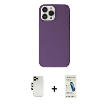 MARSİLYAN™- iPhone 13 Pro Max Kılıf Kutup Doku Koleksiyonu - Şeffaf Pasifik Cam Ekran Koruyucu + Shine Kamera Lens - GD