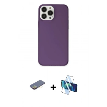 MARSİLYAN™- iPhone 13 Pro Max Kılıf Kutup Doku Koleksiyonu - Siyah 3D Antistatik Cam Ekran Koruyucu + Renkli Kamera Lens Koruma Cam - SI