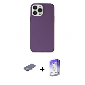 MARSİLYAN™- iPhone 13 Pro Max Kılıf Kutup Doku Koleksiyonu - Siyah Bilvis 5in1 3D Magic Cam Ekran Koruyucu + Renkli Kamera Lens Koruma Cam - TU