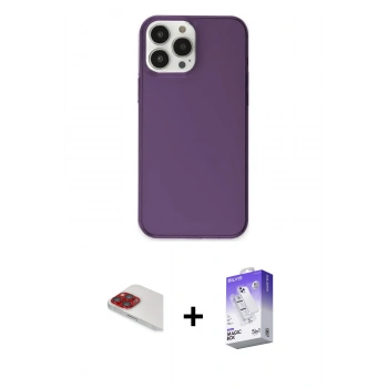 MARSİLYAN™- iPhone 13 Pro Max Kılıf Kutup Doku Koleksiyonu - Siyah Bilvis 5in1 3D Magic Cam Ekran Koruyucu + Pers Alüminyum Kamera Lens - KI