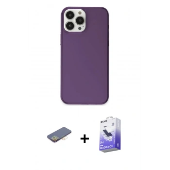 MARSİLYAN™- iPhone 13 Pro Max Kılıf Kutup Doku Koleksiyonu - Siyah Bilvis 5in1 5D Magic Hayalet Cam Ekran Koruyucu + Renkli Kamera Lens Koruma Cam - SI