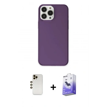 MARSİLYAN™- iPhone 13 Pro Max Kılıf Kutup Doku Koleksiyonu - Siyah Bilvis 5in1 5D Magic Hayalet Cam Ekran Koruyucu + Shine Kamera Lens - GD