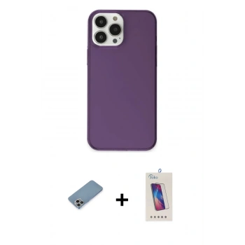 MARSİLYAN™- iPhone 13 Pro Max Kılıf Kutup Doku Koleksiyonu - Siyah Joko 5D Cam + Shine Kamera Lens Koruma Cam - GI