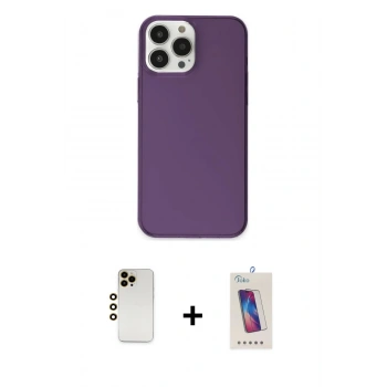 MARSİLYAN™- iPhone 13 Pro Max Kılıf Kutup Doku Koleksiyonu - Siyah Joko 5D Cam + Shine Kamera Lens - GD