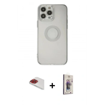 MARSİLYAN™- iPhone 13 Pro Max Kılıf Kutup Klasik - Siyah Bilvis 3D Cam Ekran Koruyucu + Pers Alüminyum Kamera Lens - KI