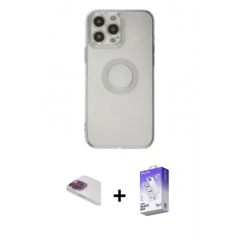 MARSİLYAN™- iPhone 13 Pro Max Kılıf Kutup Klasik - Siyah Bilvis 5in1 3D Magic Cam Ekran Koruyucu + Pers Alüminyum Kamera Lens - GI