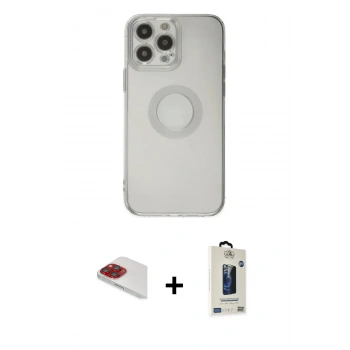 MARSİLYAN™- iPhone 13 Pro Max Kılıf Kutup Klasik - Siyah Bilvis Hayalet Cam Ekran Koruyucu + Pers Alüminyum Kamera Lens - KI