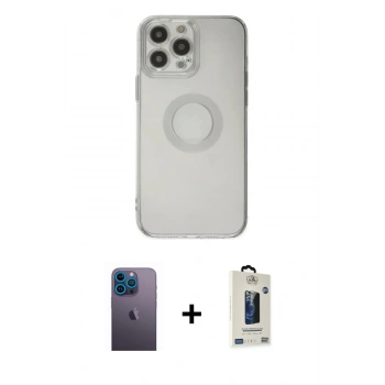MARSİLYAN™- iPhone 13 Pro Max Kılıf Kutup Klasik - Siyah Bilvis Hayalet Cam Ekran Koruyucu + Neon Fosforlu Kamera Lens - MI