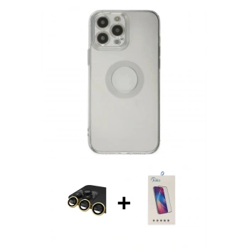 MARSİLYAN™- iPhone 13 Pro Max Kılıf Kutup Klasik - Siyah Joko 5D Cam + Raze Metal Kamera Lens - GD