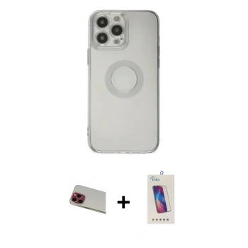 MARSİLYAN™- iPhone 13 Pro Max Kılıf Kutup Klasik - Siyah Joko 5D Cam + Rainbow Kamera Lens Koruma Cam - KI